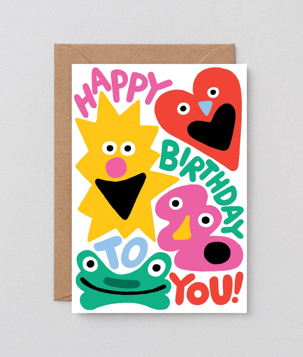 Happy Birthday To You Shapes' Greetings Card